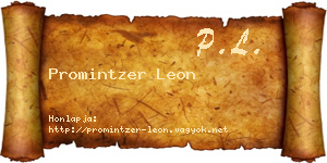 Promintzer Leon névjegykártya